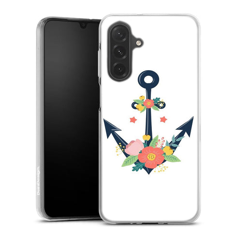 Coque Samsung Galaxy A26 5G ancre florale nautique fleurs mignonnes | Housse silicone, antichocs, protection optimale - Motif floral