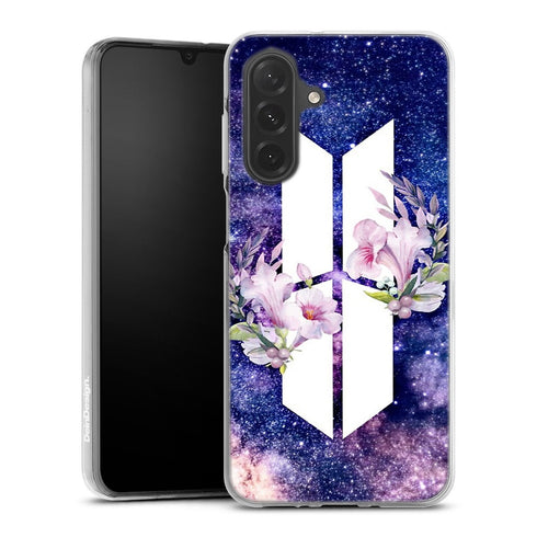 Coque Samsung Galaxy A26 5G BTS Army galaxy fleurs | Housse silicone, antichocs, protection optimale - Motif floral
