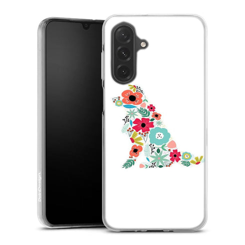 Coque Samsung Galaxy A26 5G Border Collie floral | Housse silicone, antichocs, protection optimale - Motif floral et Chien