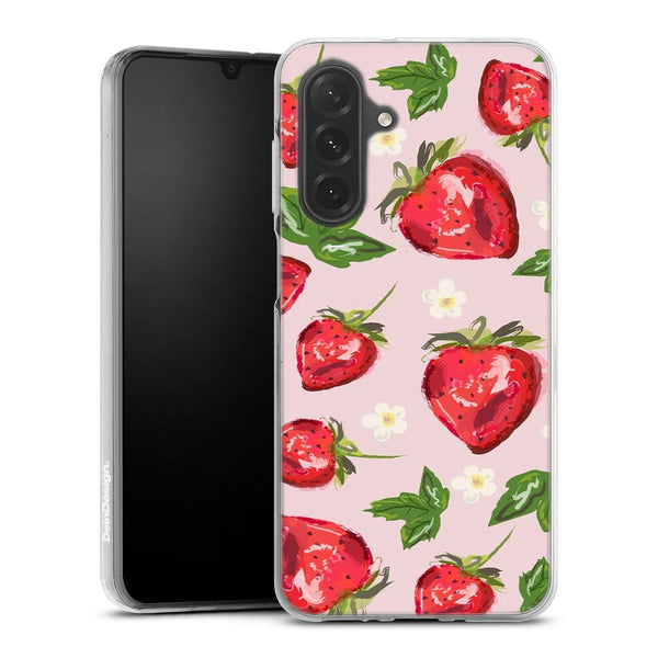 Coque Samsung Galaxy A26 5G Botanique aux fraises | Housse silicone, antichocs, protection optimale - Motif floral Potager