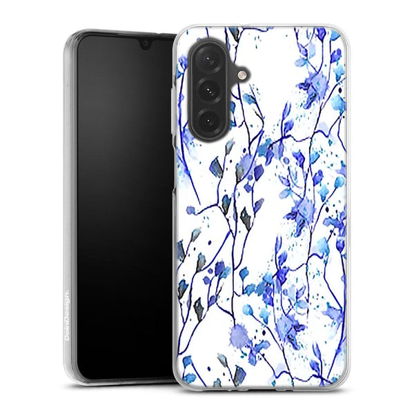 Coque Samsung Galaxy A26 5G Branches Bleues | Housse silicone, antichocs, protection optimale - Motif floral