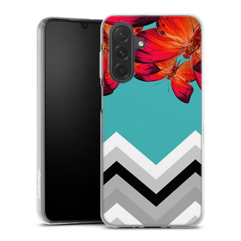 Coque pour Samsung A37 5G Papillon Aurore et Chevrons