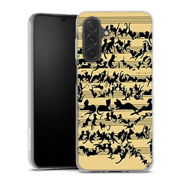 Coque Samsung Galaxy A26 5G Clef musicale pour chat