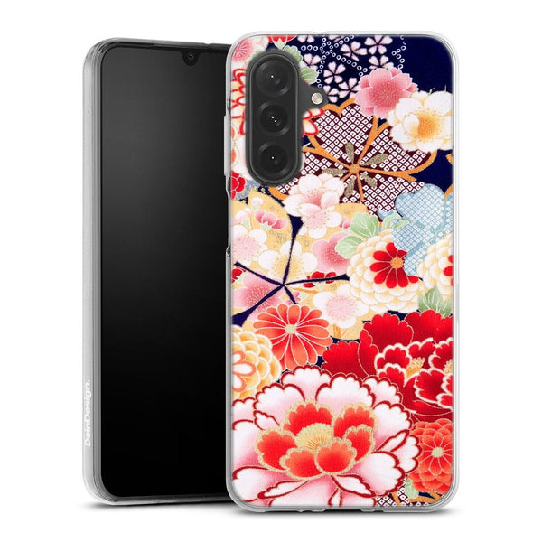 Coque Samsung Galaxy A26 5G fleurs japonais antiques | Housse silicone, antichocs, protection optimale - Motif floral
