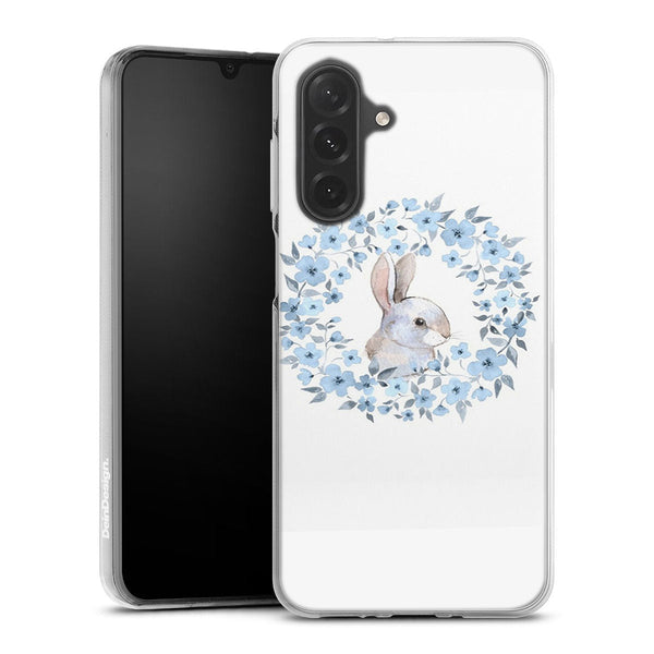 Coque Samsung Galaxy A26 5G Lapin Fleur Bleue