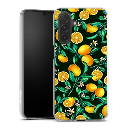 Coque Samsung Galaxy A26 5G Orange sur Fond Noir | Housse silicone, antichocs, protection optimale - Motif floral