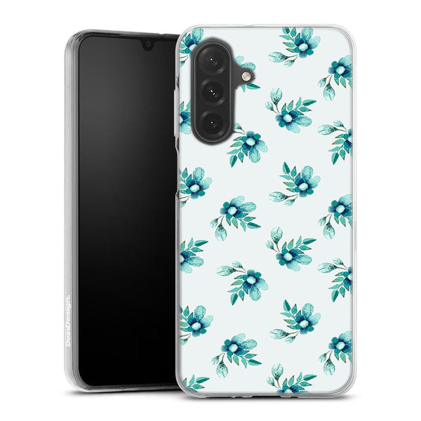 Coque Samsung Galaxy A26 5G Blue Flowers | Housse silicone, antichocs, protection optimale - Motif floral bleu