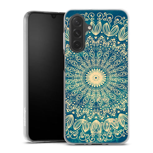 Coque pour Samsung A37 5G Blue organic boho mandala