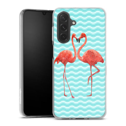 Coque pour Samsung A37 5G Flamingo love