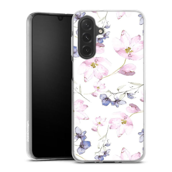 Coque Samsung Galaxy A26 5G fleurs aquarelles | Housse silicone, antichocs, protection optimale - Motif floral Pastel