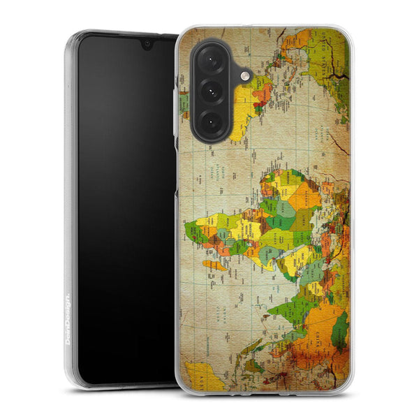 Coque Samsung Galaxy A26 5G Mappemonde | Housse silicone, antichocs, protection optimale - Motif floral