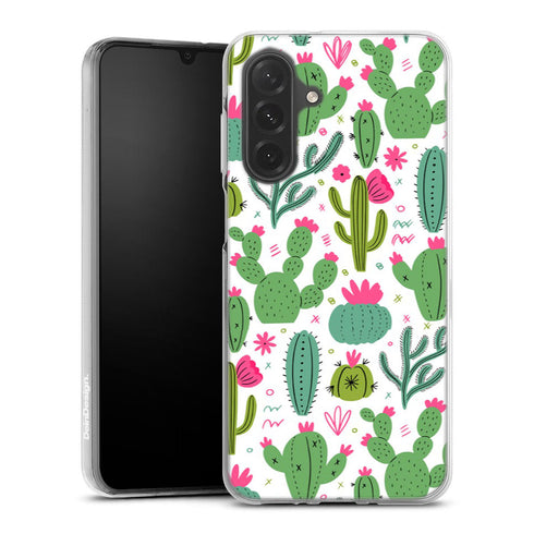 Coque Samsung Galaxy A26 5G Minimalist pattern With Cactus Plants | Housse silicone, antichocs, protection optimale - Motif floral