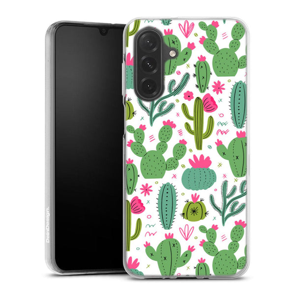 Coque Samsung Galaxy A26 5G Minimalist pattern With Cactus Plants | Housse silicone, antichocs, protection optimale - Motif floral