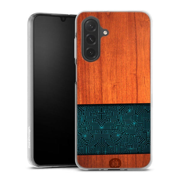 Coque Samsung Galaxy A26 5G Natural Wooden Wood Bamboo | Housse silicone, antichocs, protection optimale - Motif floral
