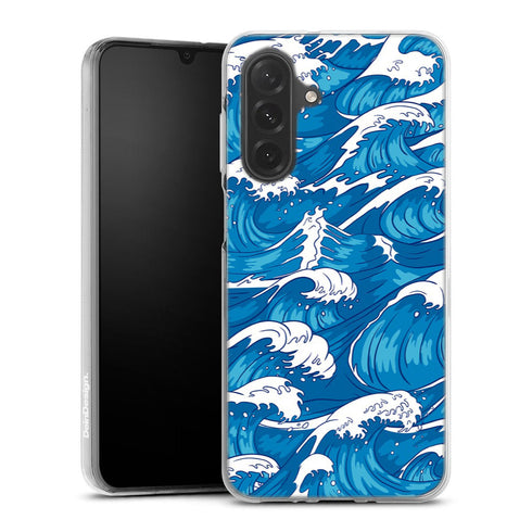 Coque Samsung Galaxy A26 5G Storm Waves Seamless Pattern Ocean | Housse silicone, antichocs, protection optimale - Motif floral