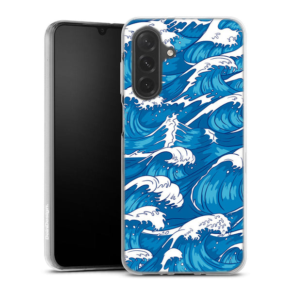 Coque Samsung Galaxy A26 5G Storm Waves Seamless Pattern Ocean | Housse silicone, antichocs, protection optimale - Motif floral
