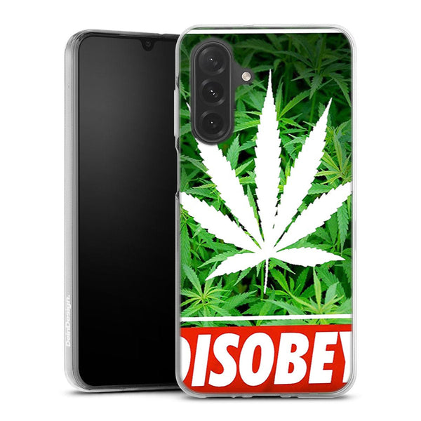 Coque Samsung Galaxy A26 5G Weed Cannabis Disobey | Housse Antichoc Silicone Souple, Ultra Fine, Protection intégrale, Motif Floral
