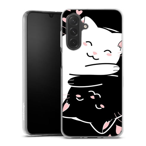 Chats Kawaii, style Ying et Yang, personnalisés sur Coque renforcée pour téléphones Samsung Serie A