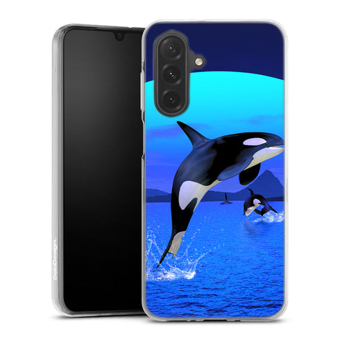 Coque de tel a27 5g Baleine, de la collection animaux de la mer, motif couleur bleu