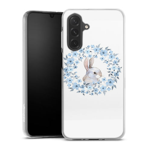 Lapin fleur bleu, imprimé sur coque anti chocs Samsung a27 5G