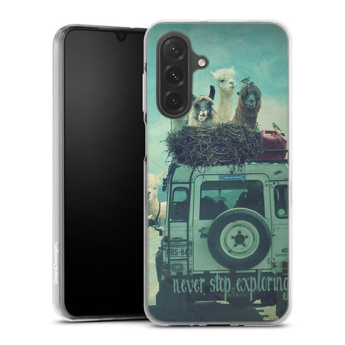 Never stop exploring, Coque renforcée pour téléphones Samsung Serie A , pour les aventuriers ado