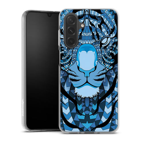 Tigre bleu aztec, Coque renforcée pour téléphones Samsung Serie A , pour les ados