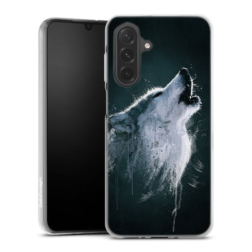 Housse silicone renforcée pour téléphones Samsung Serie A Oo if, un loup hurlant dans la foret, idée cadeau pour les amoureux de la nature