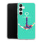 Coque Samsung A35 5G ancre florale turquoise