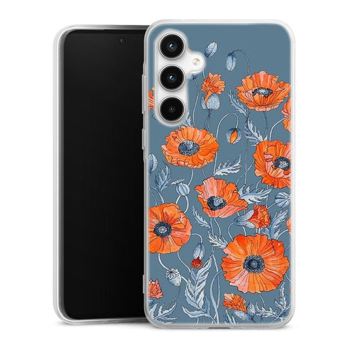 Coque Samsung A35 5G Coquelicots floral botanical art