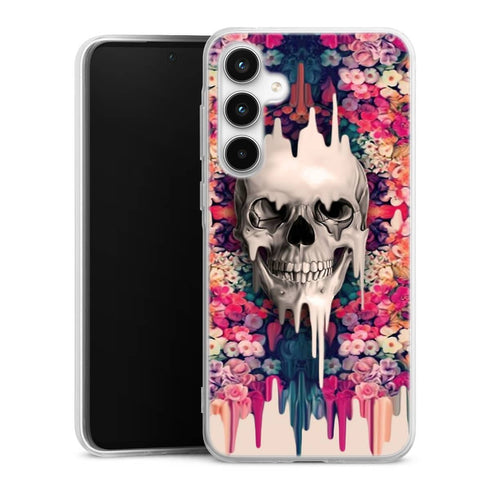Coque Samsung A35 5G Crâne et Fleurs