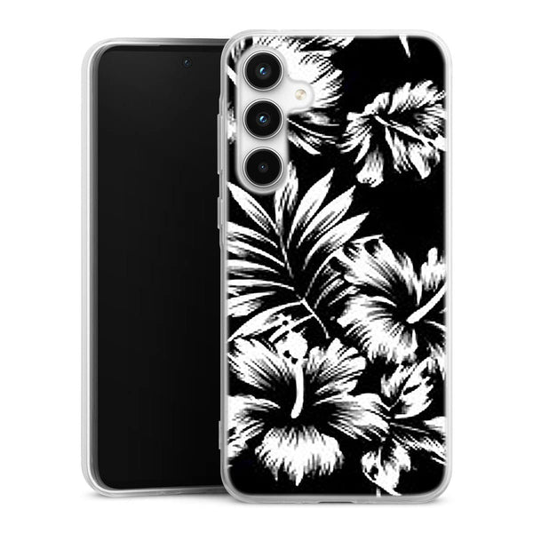Coque pour Samsung a35 Fleurs Sauvages Noires