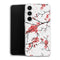 Coque Samsung A35 5G fleurs de cerisier orientales blanches et rouges