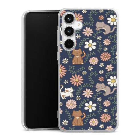 Coque Samsung A35 5G Floral meower marine