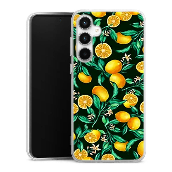 Coque Samsung A35 5G Orange sur Fond Noir