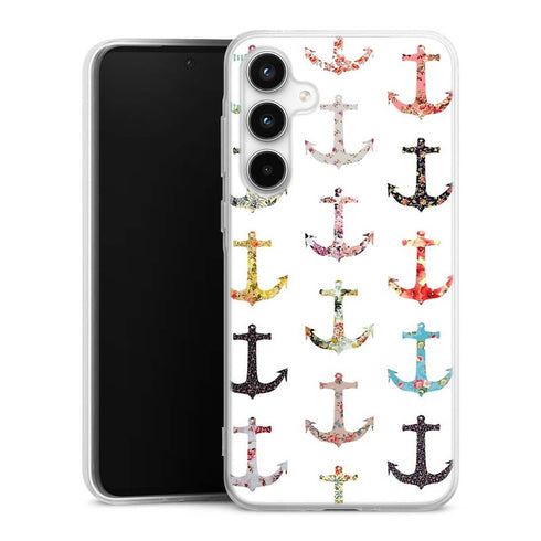 Coque Samsung A35 5G Pattern Ancre floral avec rose