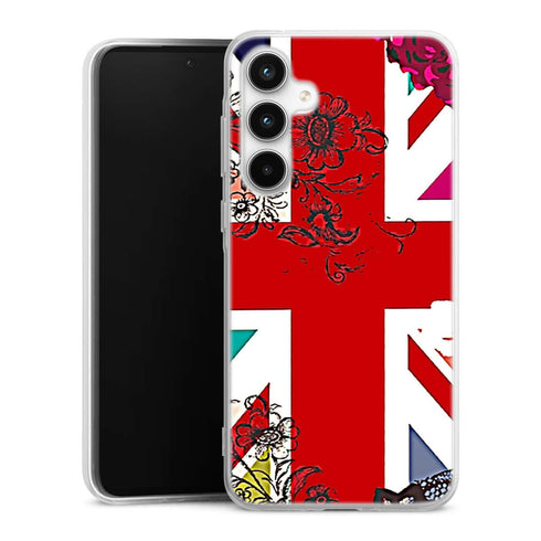 Coque pour Samsung a35 Union Jack Flowers