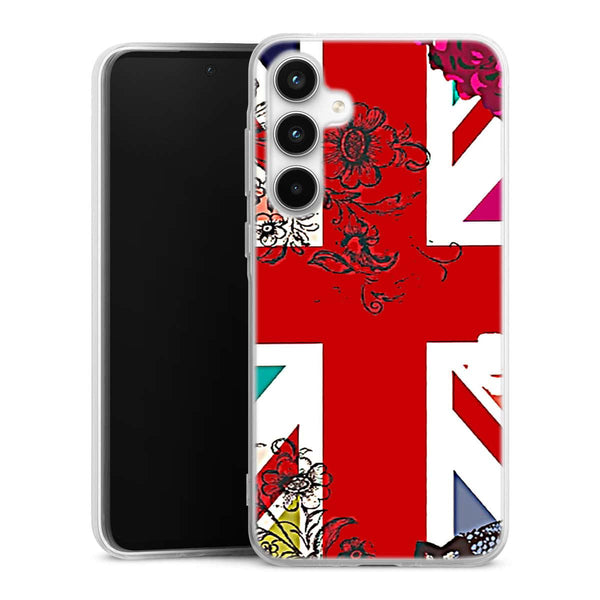 Coque pour Samsung a35 Union Jack Flowers