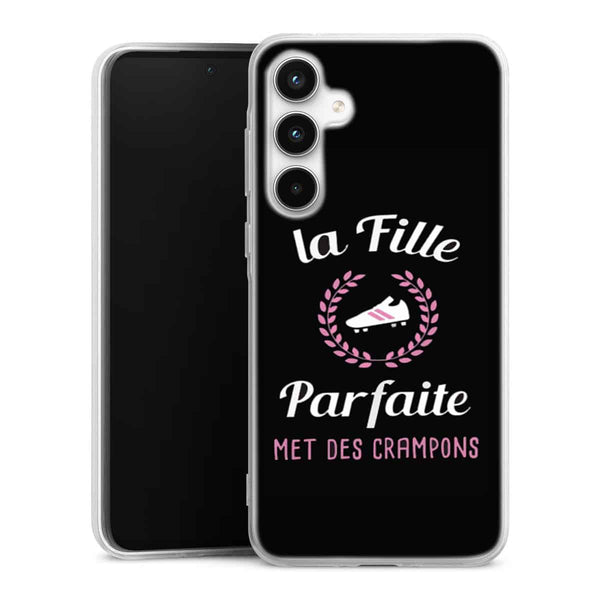 Coque Samsung A35 5G La fille parfaite met des crampons footballeuse