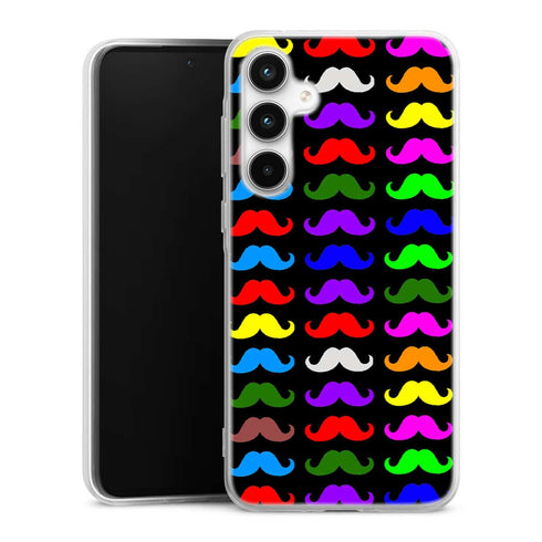 Coque Samsung A35 5g Moustaches Multicouleurs
