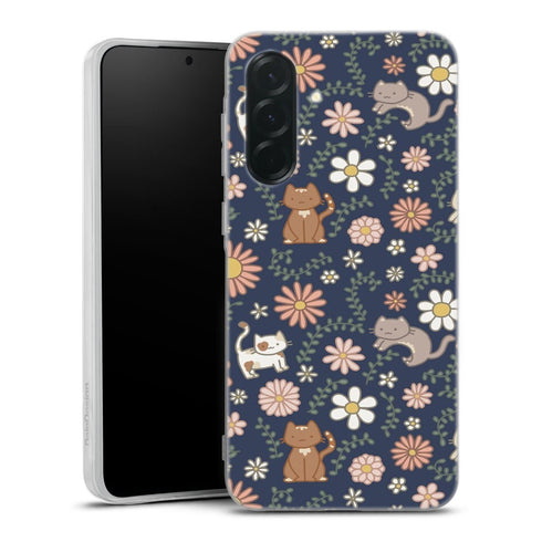 Coque Samsung Galaxy A36 5G Floral meower marine | Housse silicone, antichocs, protection optimale - Motif floral