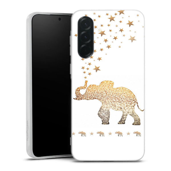 Coque Samsung Galaxy A36 5G Gatsby gold glitter elephant