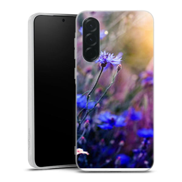 Coque Samsung Galaxy A36 5G Jardin Fleuri Violet Doré | Housse silicone, antichocs, protection optimale - Motif floral