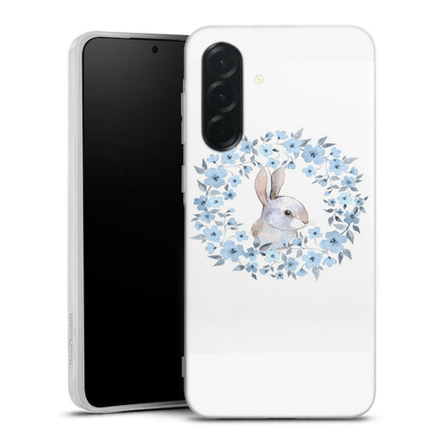 Coque Samsung Galaxy A37 5G Lapin Fleur Bleue
