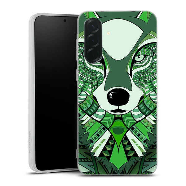 Coque Samsung Galaxy A37 5G Loup Vert Azteque