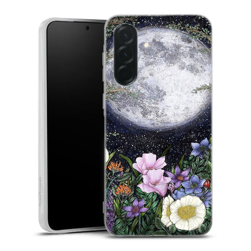 Coque Samsung Galaxy A36 5G Minuit dans le jardin | Housse silicone, antichocs, protection optimale - Motif floral
