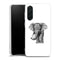 Coque Samsung Galaxy A36 5G Noir dessin Blanc Elephant