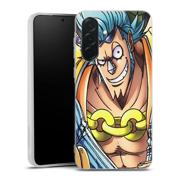 coque samsung A36 5G One Piece Franky Cyborg, collection manga, protection en silicone souple de tpu anti-chocs, pour les ados fans d'animés japonais