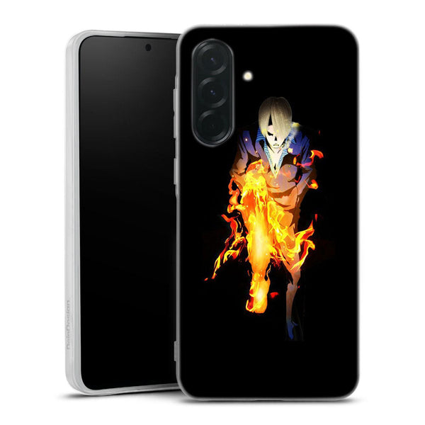 coque samsung A36 5G One Piece Sanji Jambe En Feu