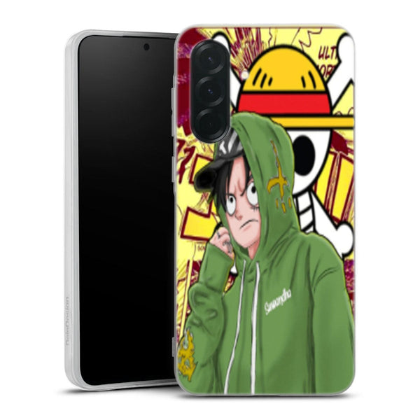 coque samsung A36 5G Singe Luffy, protection silicone antichocs imprimée en HD avec motif Manga poster, pour les fans d'animés Japonais