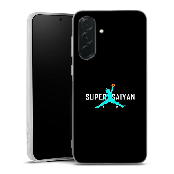 coque samsung A36 5G Super Cyan Air, protection silicone Manga personnalisée en HD, pour les dans de Dragon Ball z et la Marque Nike